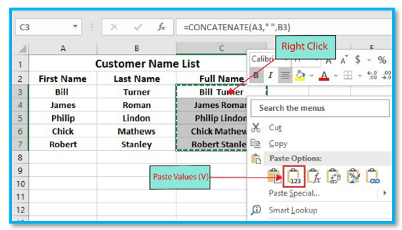 Merge or Combine two columns in Excel