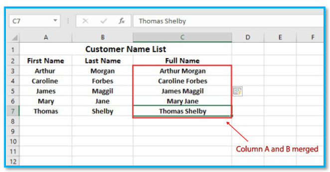 Merge or combine two column