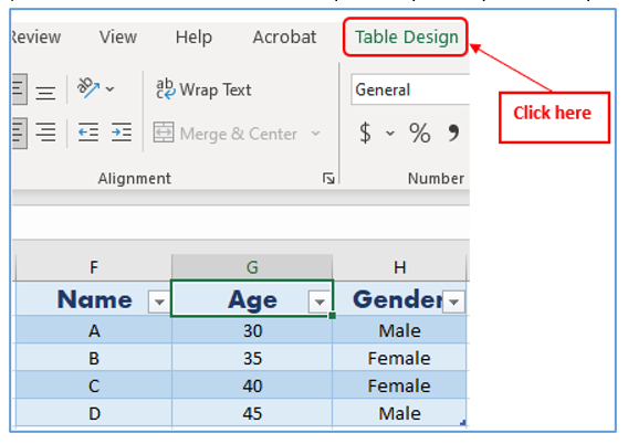 Remove Table Format