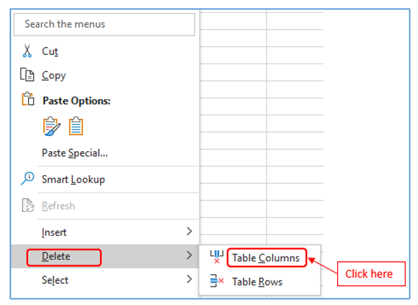 Remove Table Format