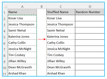 Shuffle a List of Items