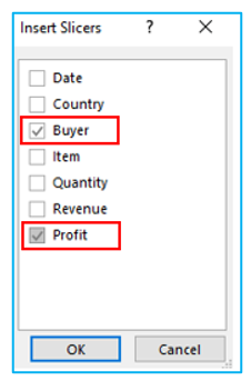 Slicers in Pivot Table