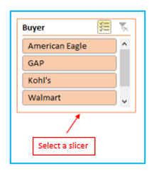 Slicers in Pivot Table