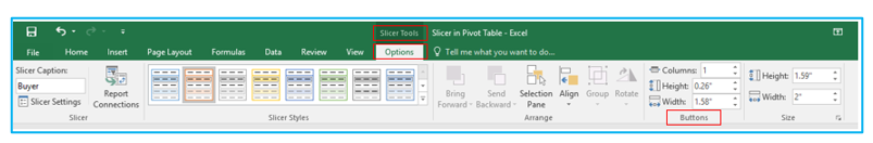 Slicers in Pivot Table