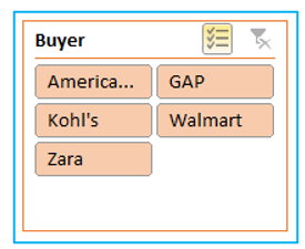 Slicers in Pivot Table