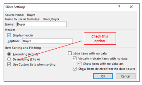 Slicers in Pivot Table