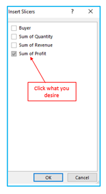 Slicers in Pivot Table