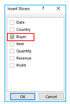 Slicers in Pivot Table