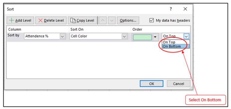 How to Sort data by Color in Excel?