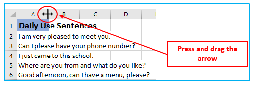 AutoFit Column Width in Excel