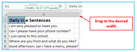 AutoFit Column Width in Excel