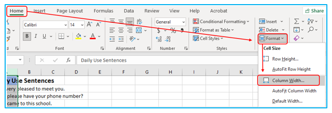 AutoFit Column Width 