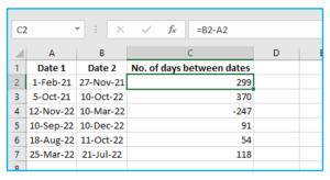 Calculate Number of Days Between Two Dates in Excel.