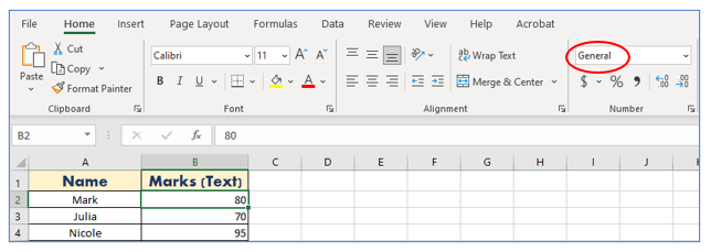 Convert Text to Number in Excel