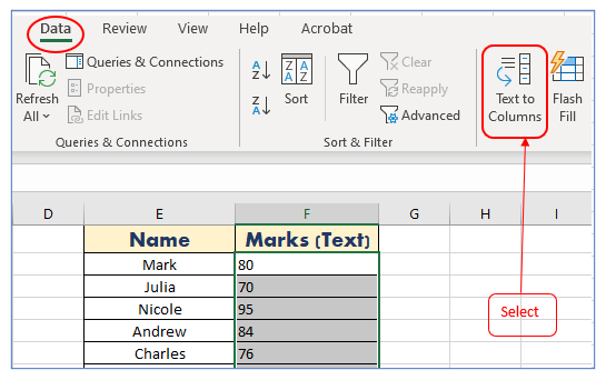 Convert Text to Number