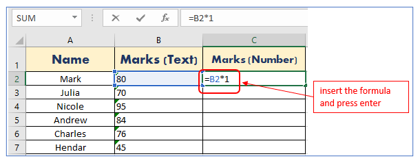 Convert Text to Number