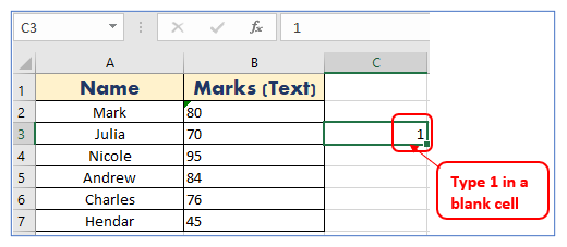 Convert Text to Number