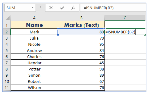 Convert Text to Number in Excel