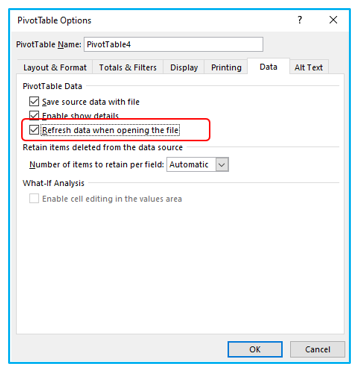 Create Pivot Chart 