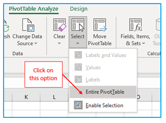 Delete Pivot Table