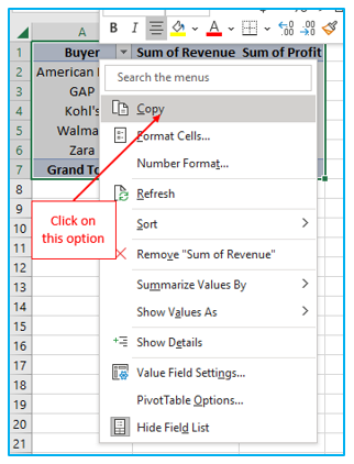 Delete Pivot Table