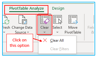 Delete Pivot Table