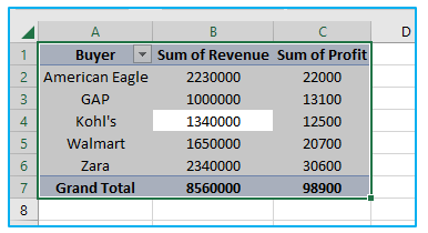 Delete Pivot Table in Excel