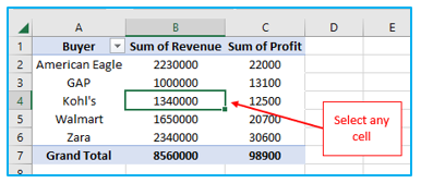 Delete Pivot Table in Excel