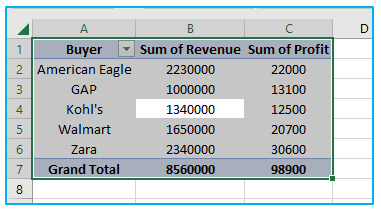 Delete Pivot Table in Excel