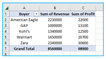 Delete Pivot Table