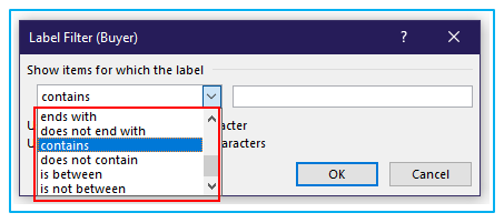 Filter data in pivot table