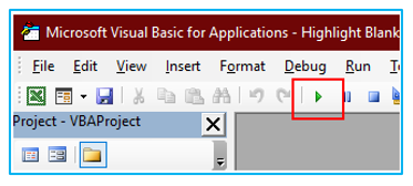 Highlight and Fill down blank cells