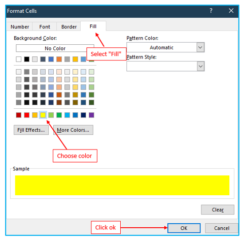 Highlight and Fill down blank cells