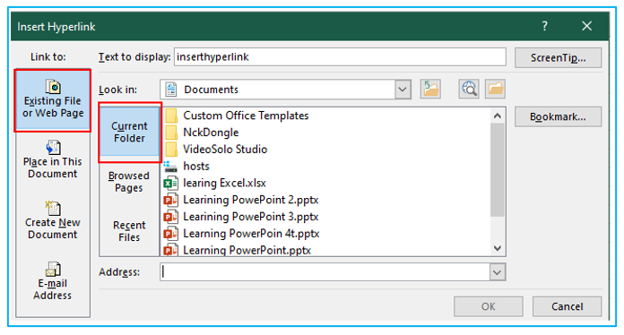 Insert Hyperlink in Excel