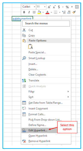 Insert Hyperlinks in Excel