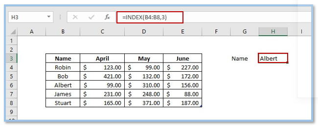 INDEX and MATCH Functions