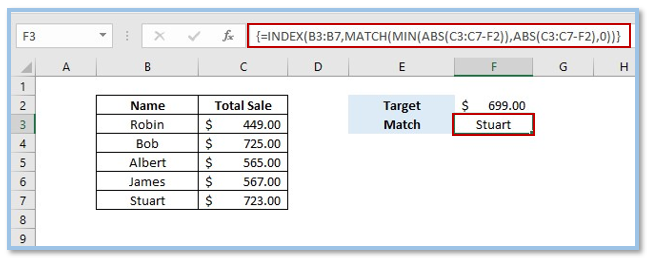 INDEX and MATCH Functions