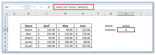 INDEX and MATCH Functions