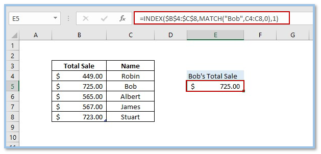 INDEX and MATCH Functions