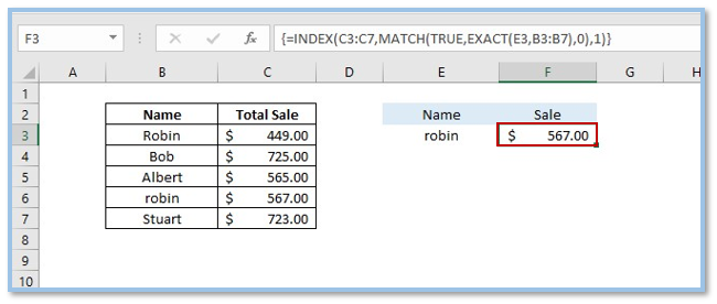 INDEX and MATCH Functions