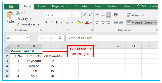 Merge Cells in Excel