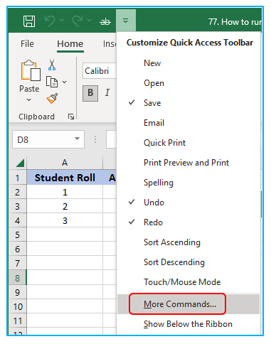 Run Macro in Excel 