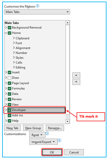 Run Macro in Excel 