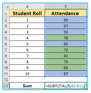 SUM by Color in Excel