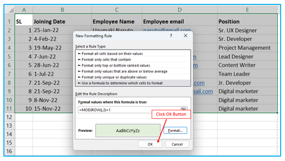 Select Every Other Row