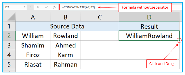 CONCATENATE Function in Excel