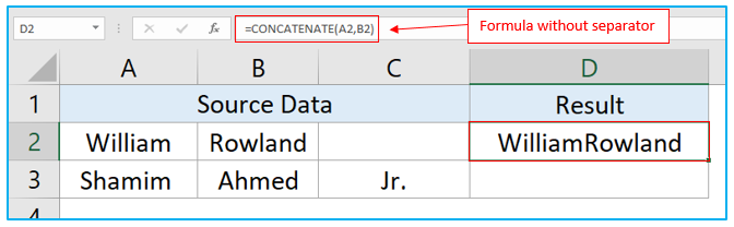 CONCATENATE Function in Excel