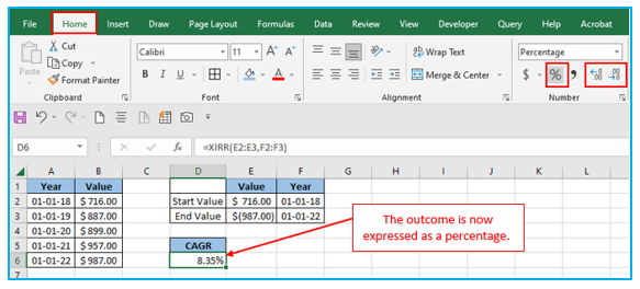 Calculate average growth rate