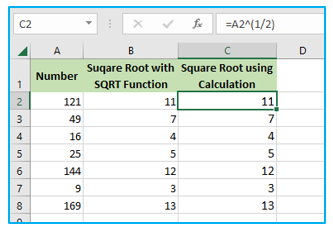 Calculate square root