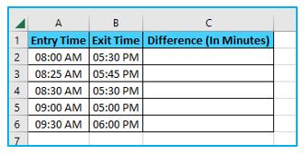 Calculate time difference